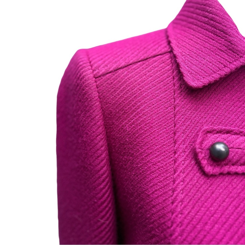 Isabella DeMarco Women's Fuchsia Pink Military Overcoat | 2 - Picture 8 of 10